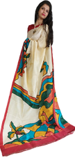Pure Tussar Silk print saree