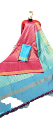 Soft silk zari buta saree Taj