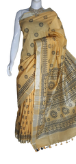 Khadi linen batik print saree MJ Handlooms