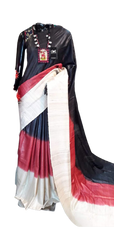 Pure tussar ghicha triple zari border saree SILK ZONE