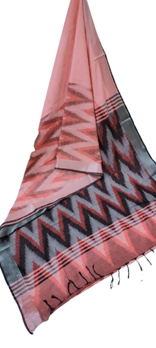 Ikkat khadi linen saree