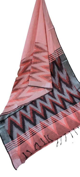 Ikkat khadi linen saree