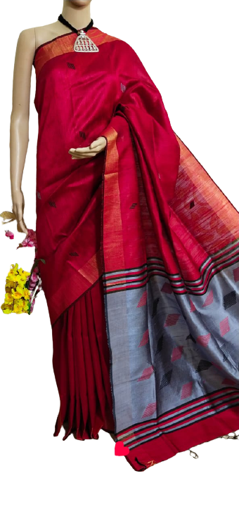 Tussar dupion silk saree SILK ZONE