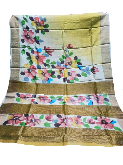 TUSSAR SILK PRINT SAREE