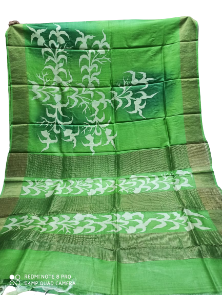 TUSSAR SILK PRINT SAREE