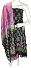 Soft silk hand block discharge print suit SILK ZONE