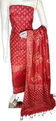 Soft silk hand block discharge print suit SILK ZONE