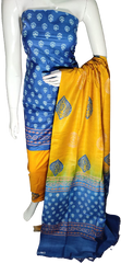 Soft silk hand block discharge print suit SILK ZONE