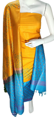 Soft silk hand block discharge print suit SILK ZONE