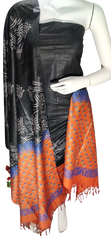 Soft silk hand block discharge print suit SILK ZONE