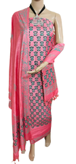 Soft silk hand block print suit PTS