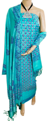 Soft silk hand block print suit PTS
