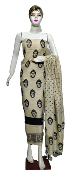 Cotton Khadi discharge print suit SILKZONE