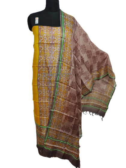 Tussar Silk Hand Block Print Suit