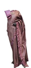 Tussar silk cut work design saree SILK ZONE