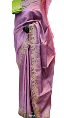 Tussar silk cut work design saree SILK ZONE