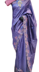 Tussar silk cut work design saree SILK ZONE