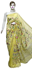 Organza linen embroidery saree SILK ZONE