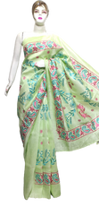 Organza linen embroidery saree SILK ZONE