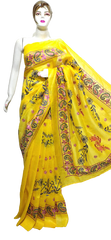 Organza linen embroidery saree SILK ZONE