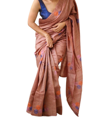 Tussar embroidery silk saree SILK ZONE
