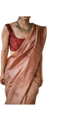 Tussar silk embroidery saree SILK ZONE