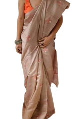 Tussar silk embroidery saree SILK ZONE