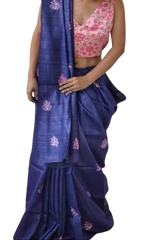 Tussar silk embroidery saree SILK ZONE