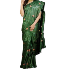 Tussar silk embroidery saree SILK ZONE