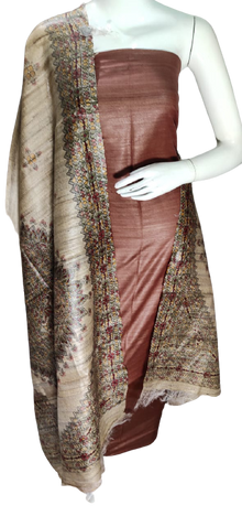 Pure tussar ghicha silk suit