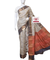 Pure Tussar Silk print saree