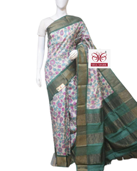 Pure Tussar Silk print saree