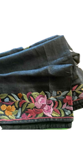 Tussar silk hand embroidery saree SILK ZONE