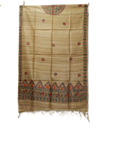 Tussar silk kalamkari hand paint dupatta SILK ZONE