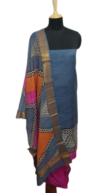 Semi-Tussar Print suit