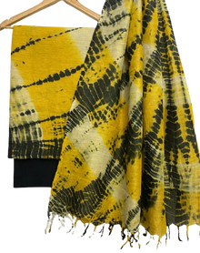 Shibori cotton dupion suit