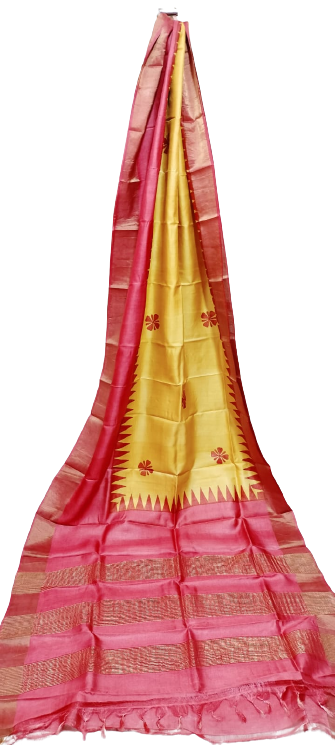 Tussar handblock print saree