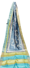 Tussar handblock print saree