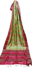 Tussar handblock print saree