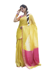Tissue linen saree with contrast blouse INDIA SILK P.W.C.S. LTD