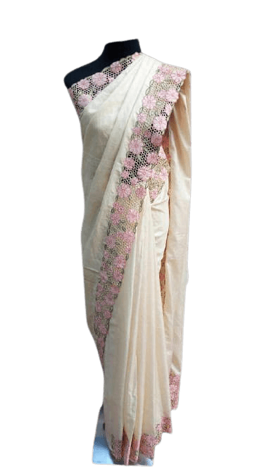 Tussar Silk cutwork saree