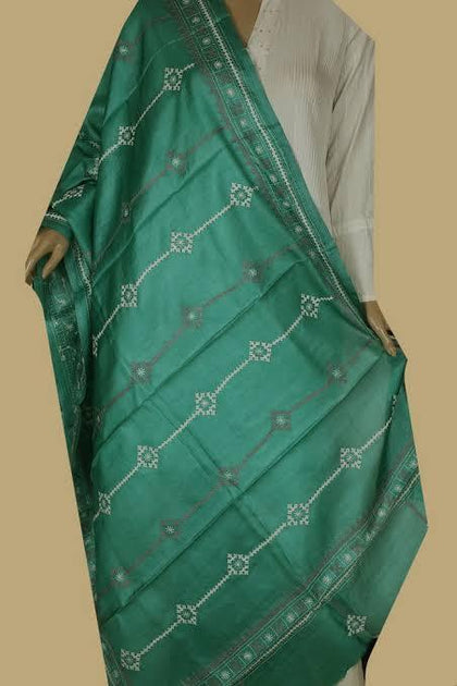 TUSSAR SILK EMBROIDERY DUPATTA