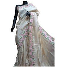 TUSSAR SILK EMBROIDERY SAREE