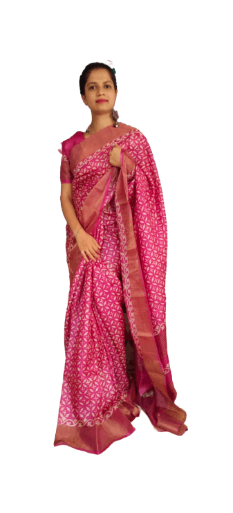 TUSSAR SILK PRINT SAREE