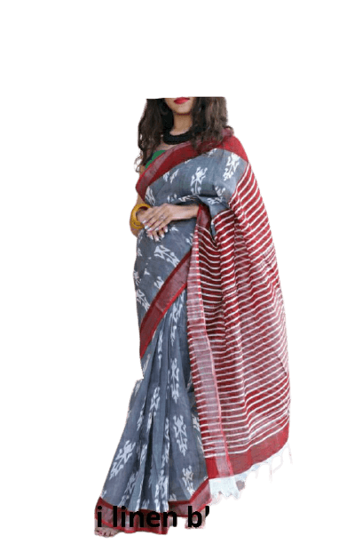 KHADI LINEN DIGITAL PRINT SAREE
