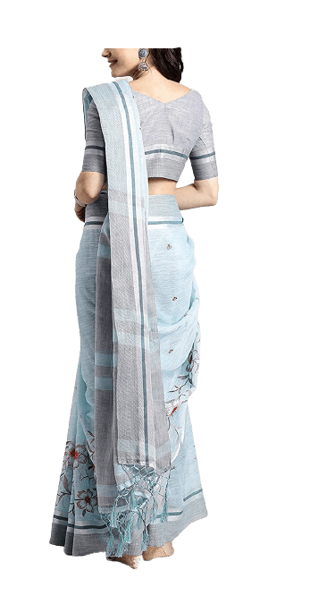 KHADI LINEN EMBROIDREY SAREE