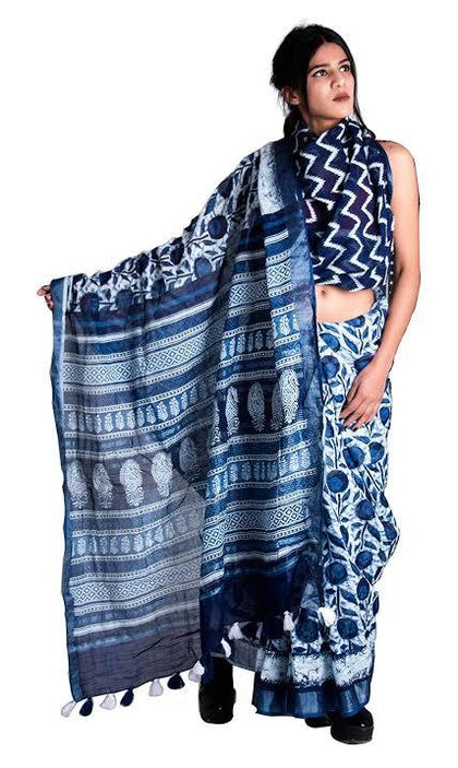 LINEN PRINT SAREE