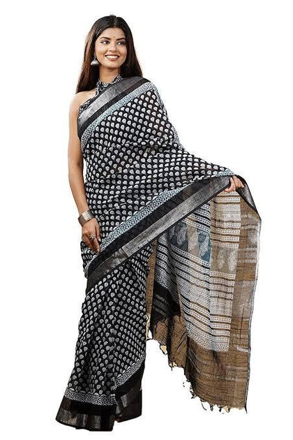 BAGRU PRINTED SAREE - Silk Zone