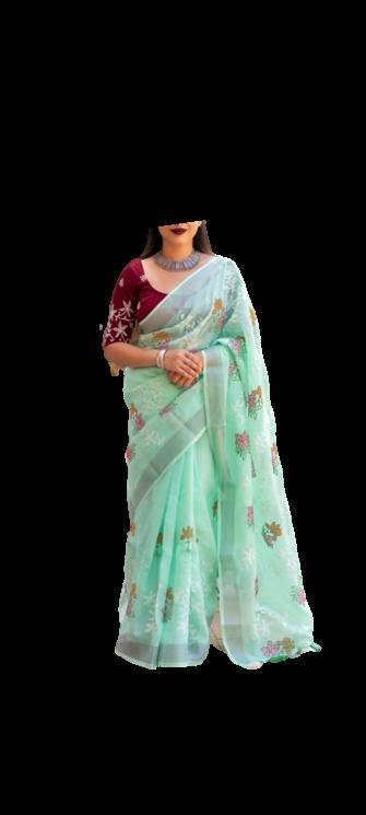 FANCY LINEN SAREE