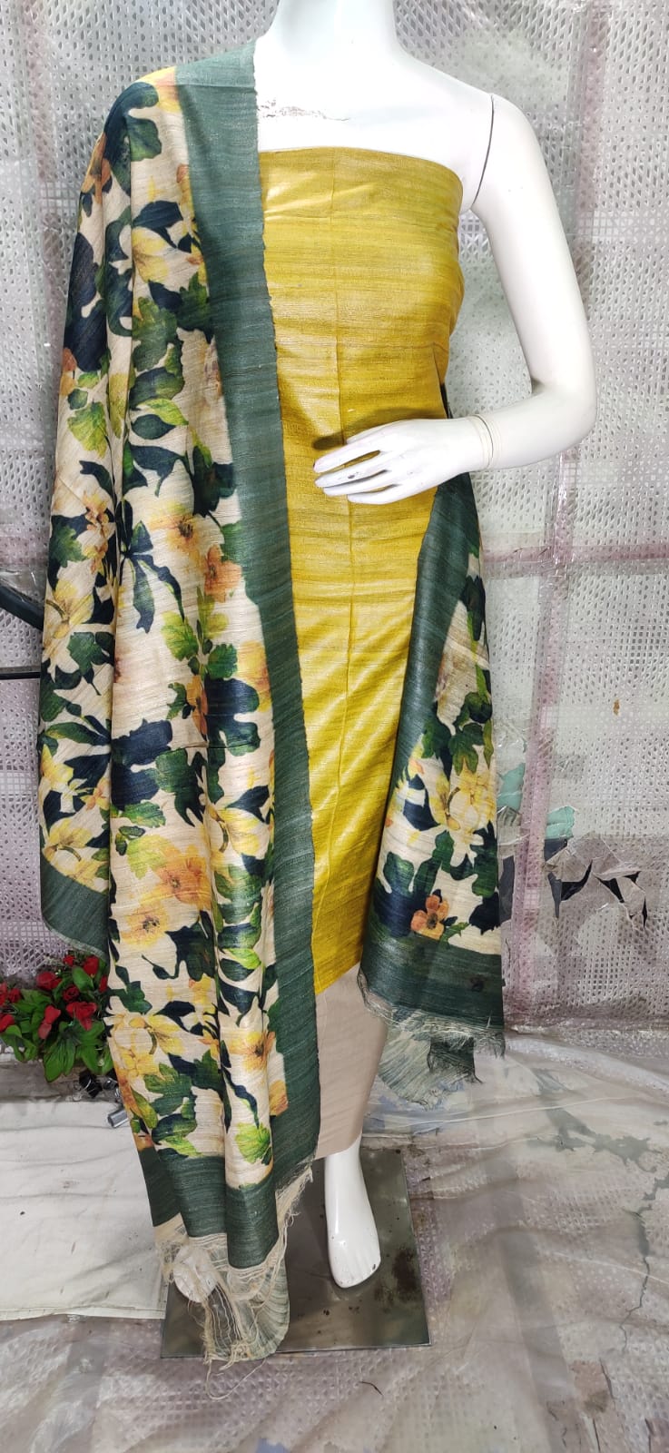 Tussar ghicha suits